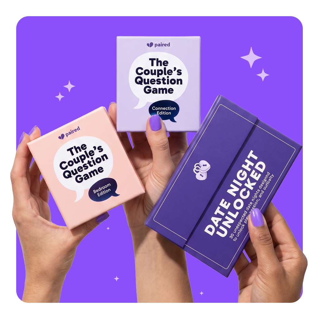Paired physical products — The Couple's Question Game and Date Night Unlocked